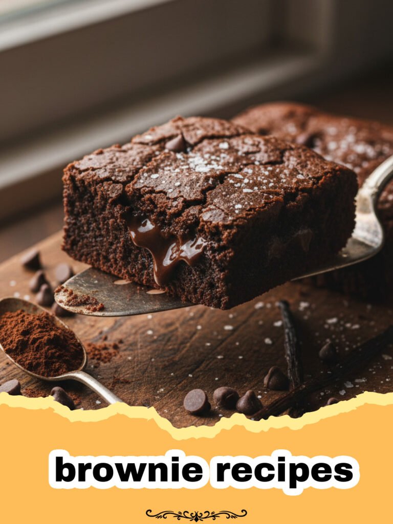 Decadent Fudgy Brownies: The Best Brownie Recipes You'll Ever Bake 5 brownie recipes - Close-up of a pan of fudgy brownies with a crackly top, perfectly cut into squares, ready to be served.