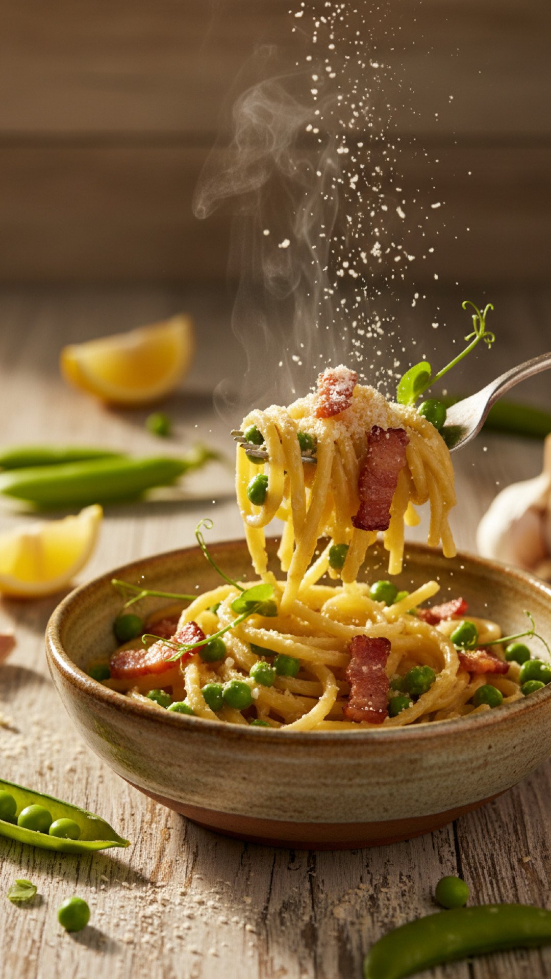 Vibrant Lemon Herb Spring Pasta with Asparagus and Peas Preparation