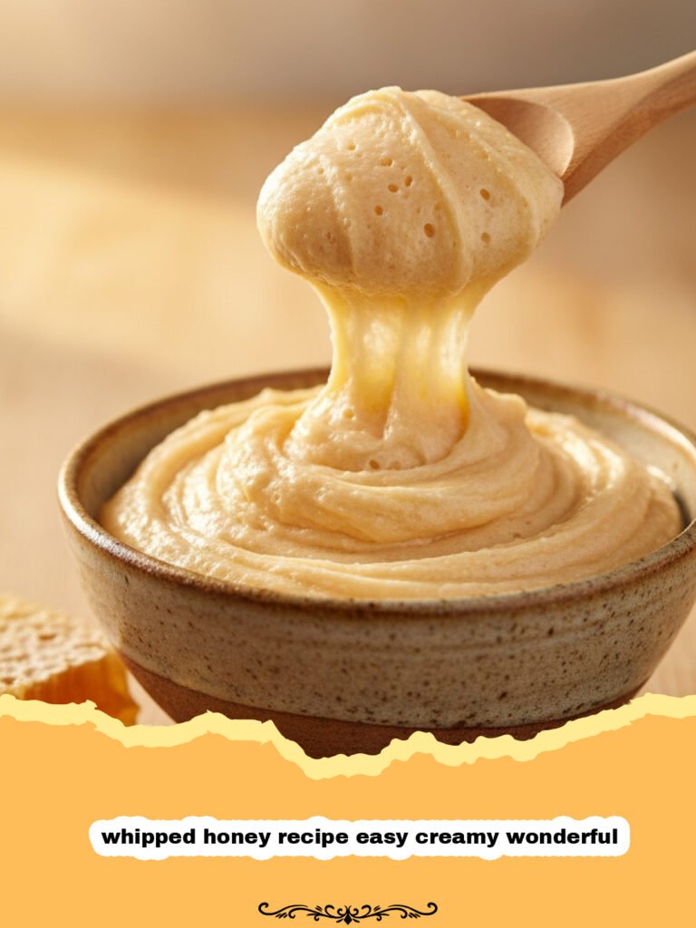 Unlock the Secret to Heavenly Honey: Your Easy Creamy Whipped Honey Recipe! 5 whipped honey recipe easy creamy wonderful - Close-up of a jar of fluffy, light-colored whipped honey with a wooden dipper.