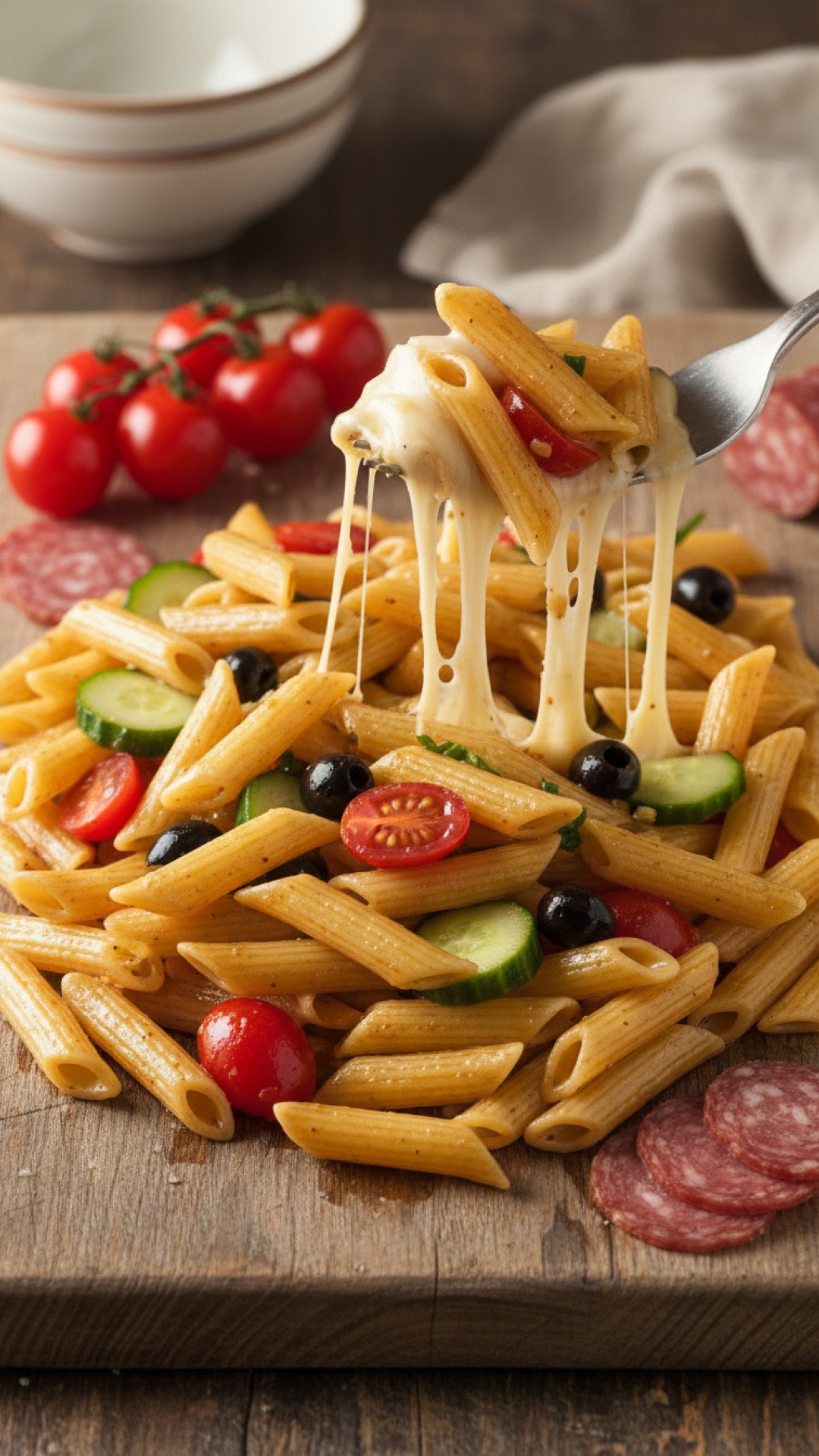 Zesty Italian Summer Pasta Salad Preparation