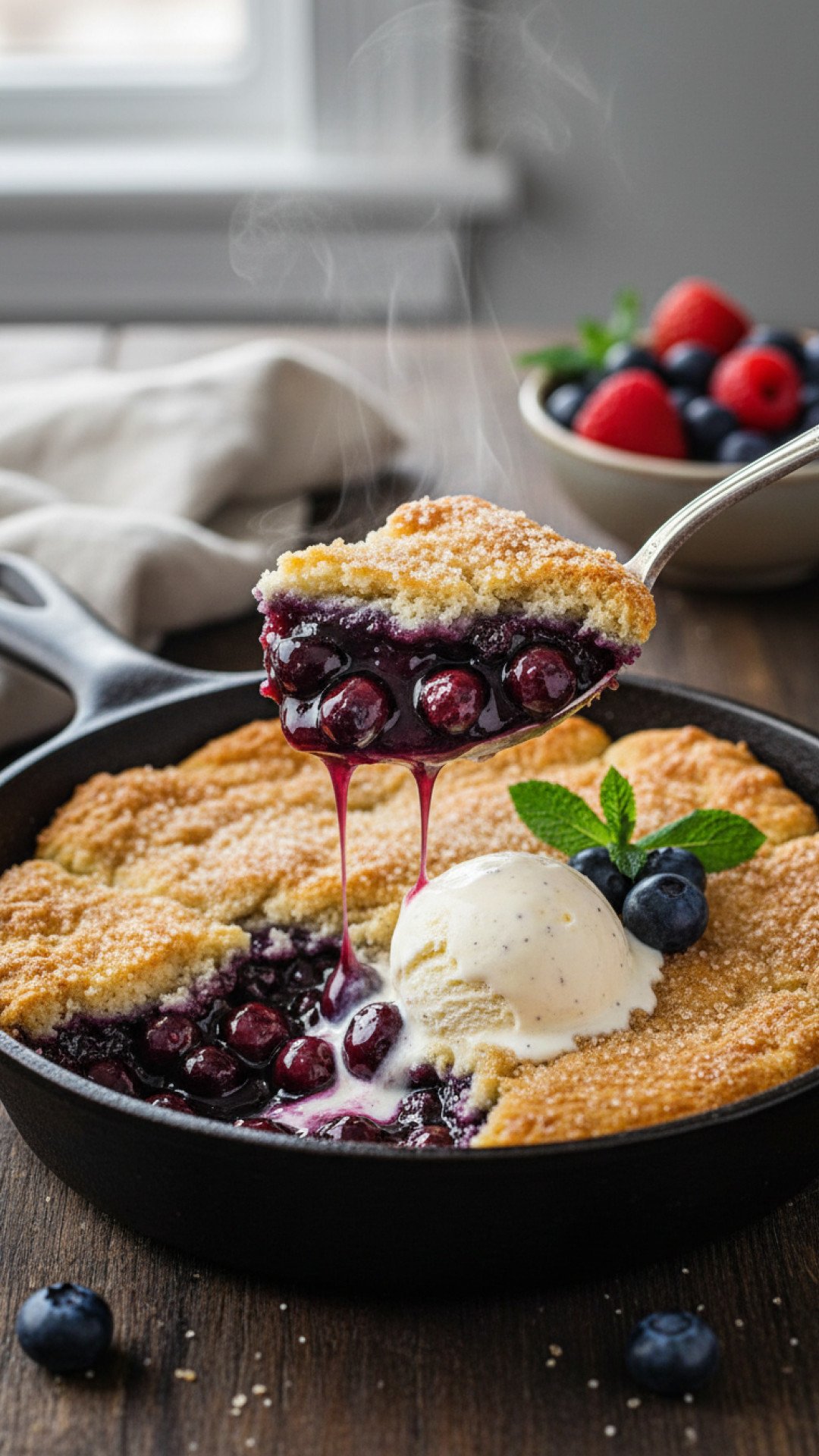 Classic Easy Blueberry Cobbler Preparation