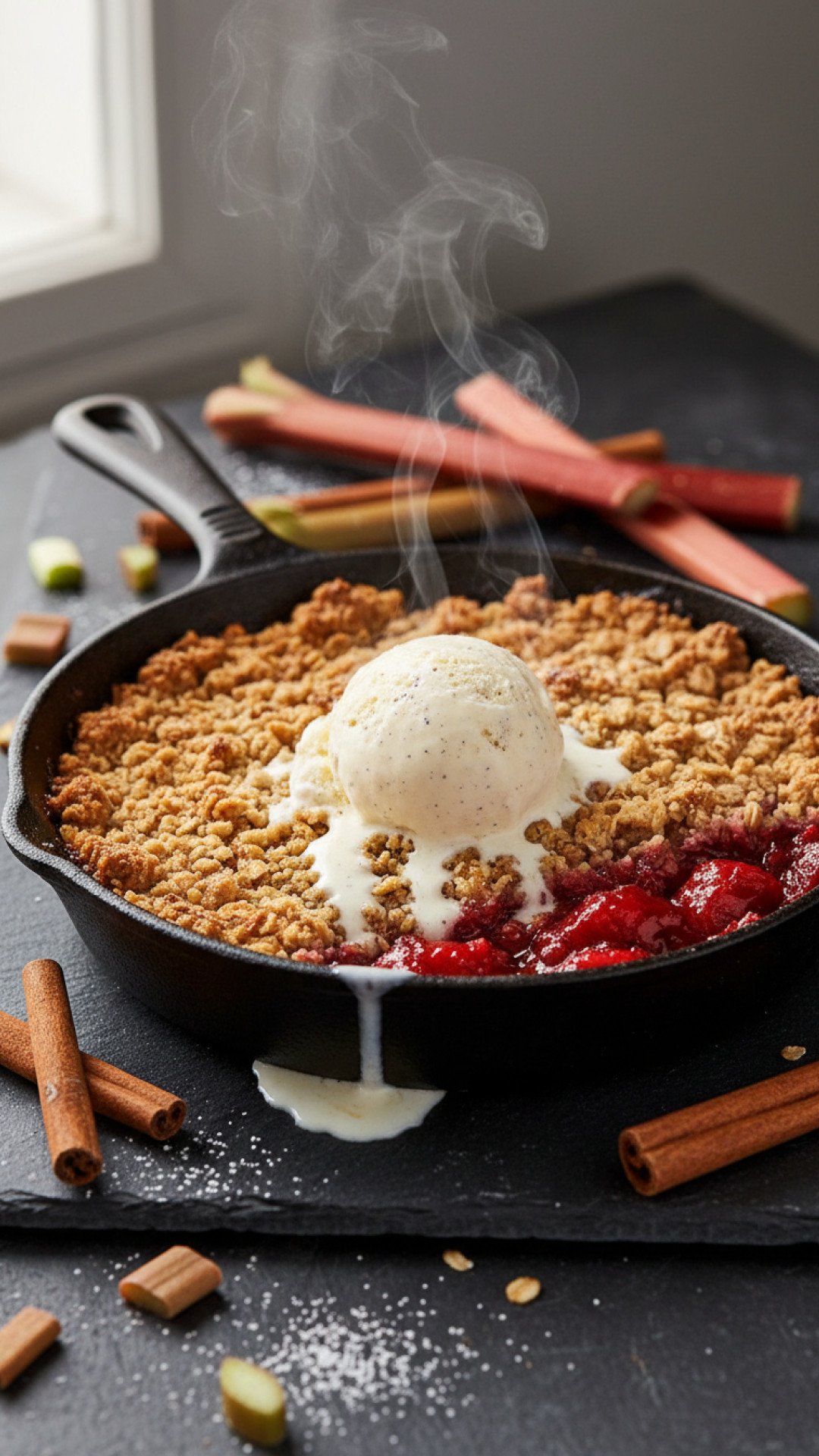 Classic Rhubarb Crumble Preparation