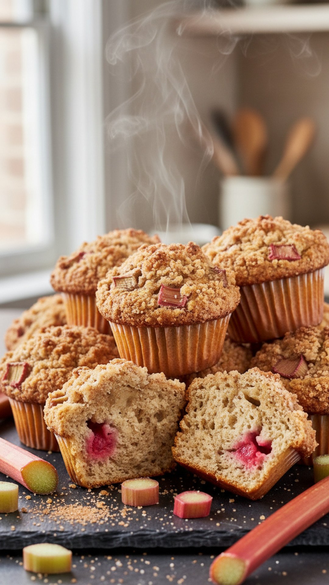 Classic Sweet and Tart Rhubarb Muffins Recipe Preparation