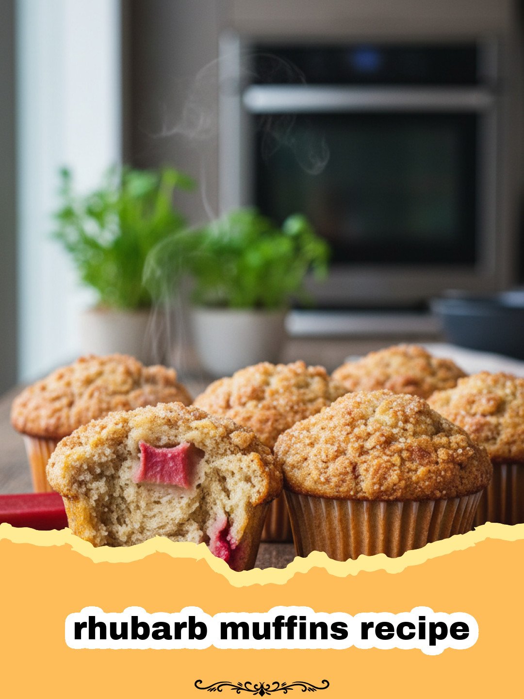 My Grandma's Best Rhubarb Muffins: A Sweet-Tart Spring Classic 3 rhubarb muffins recipe - Close-up of golden-brown rhubarb muffins with a slightly domed top, showing specks of pink rhubarb throughout, cooling on a wire rack.