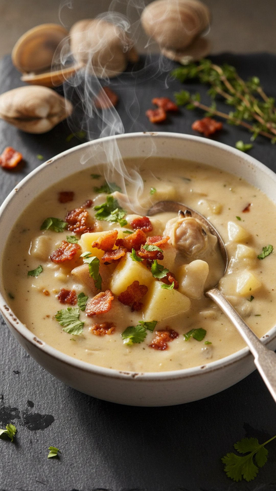 Heartwarming New England Clam Chowder Preparation
