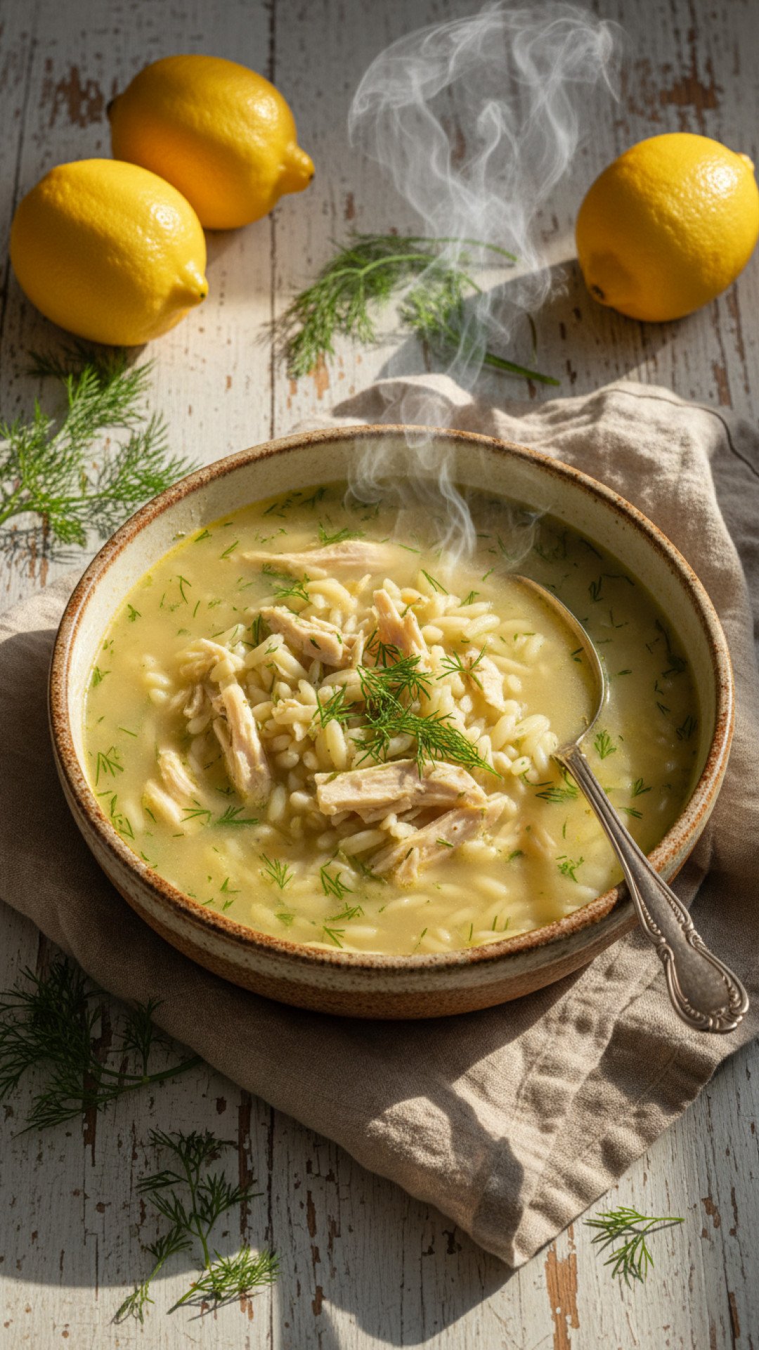 Mediterranean Lemon Chicken Soup Preparation