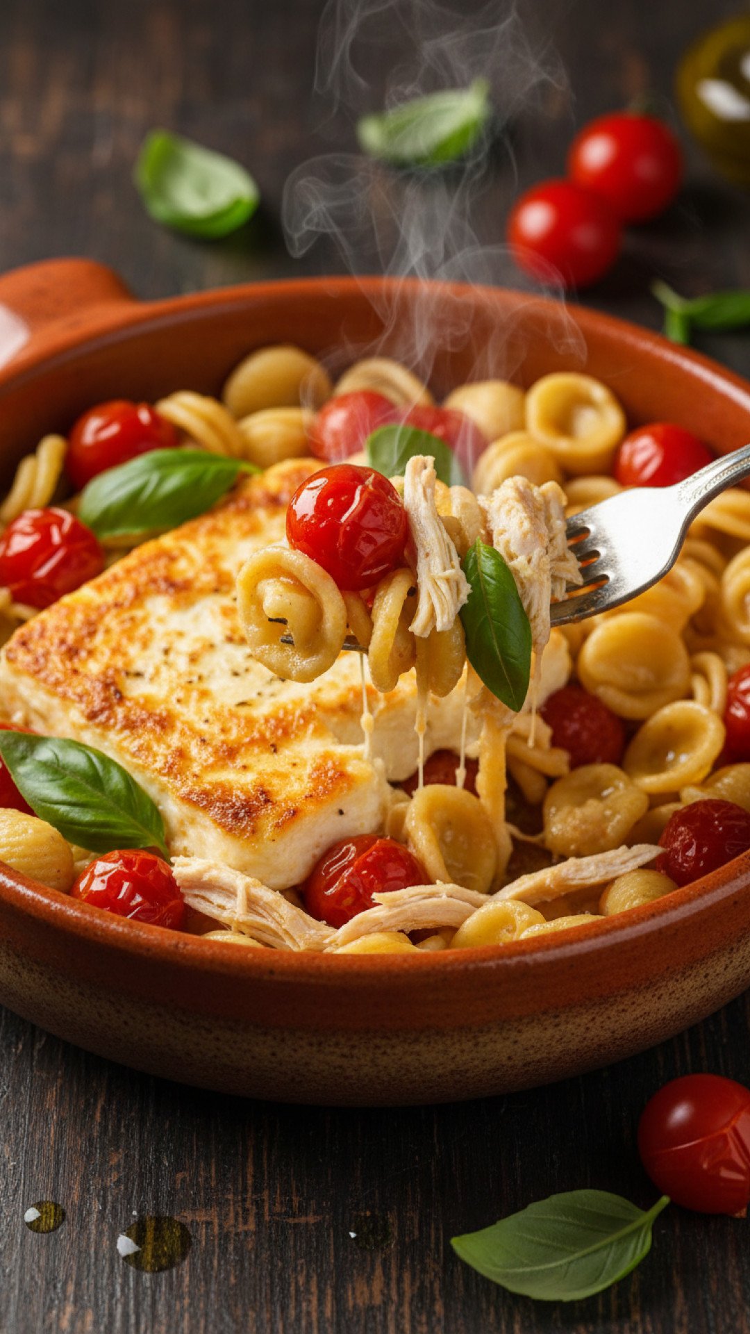 One-Pan Baked Feta Pasta Preparation