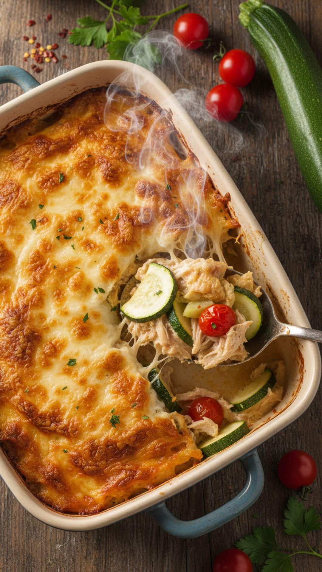 One-Pan Garlic Herb Chicken and Zucchini Delight Preparation