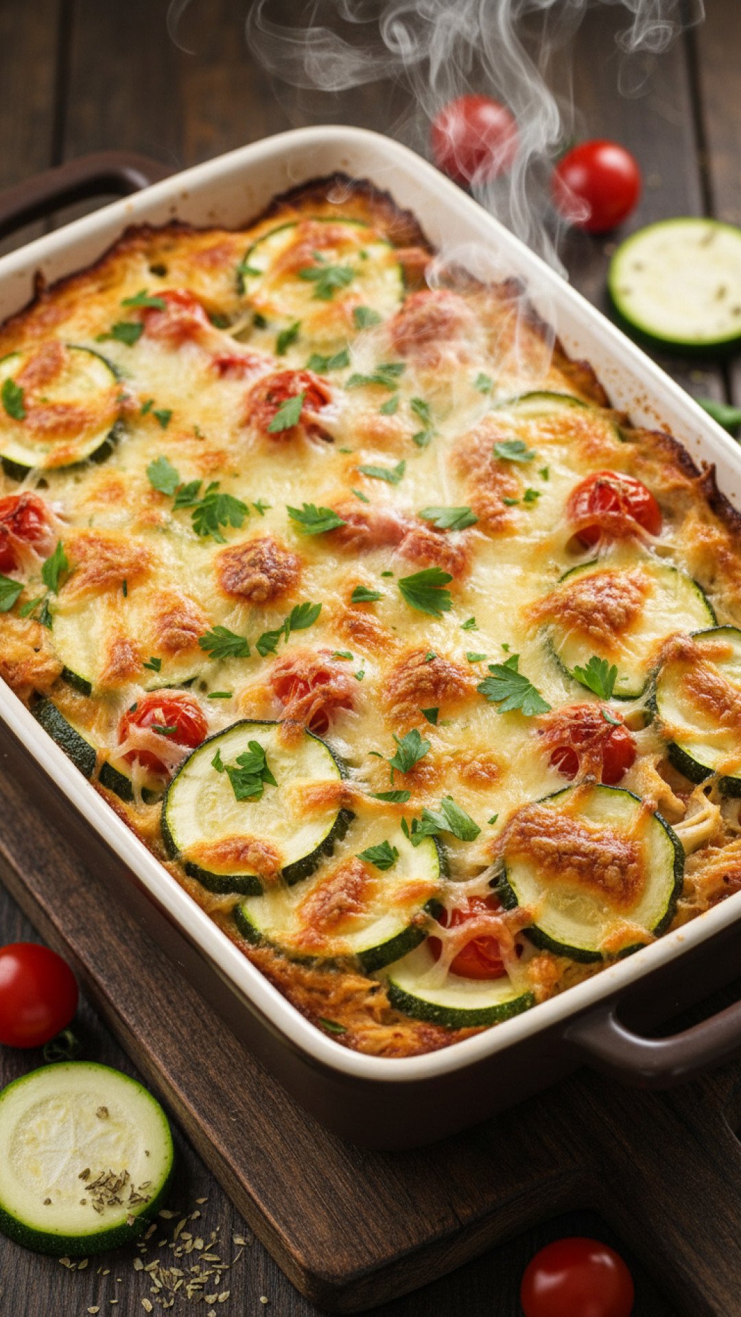 One-Pan Garlic Herb Chicken and Zucchini Preparation
