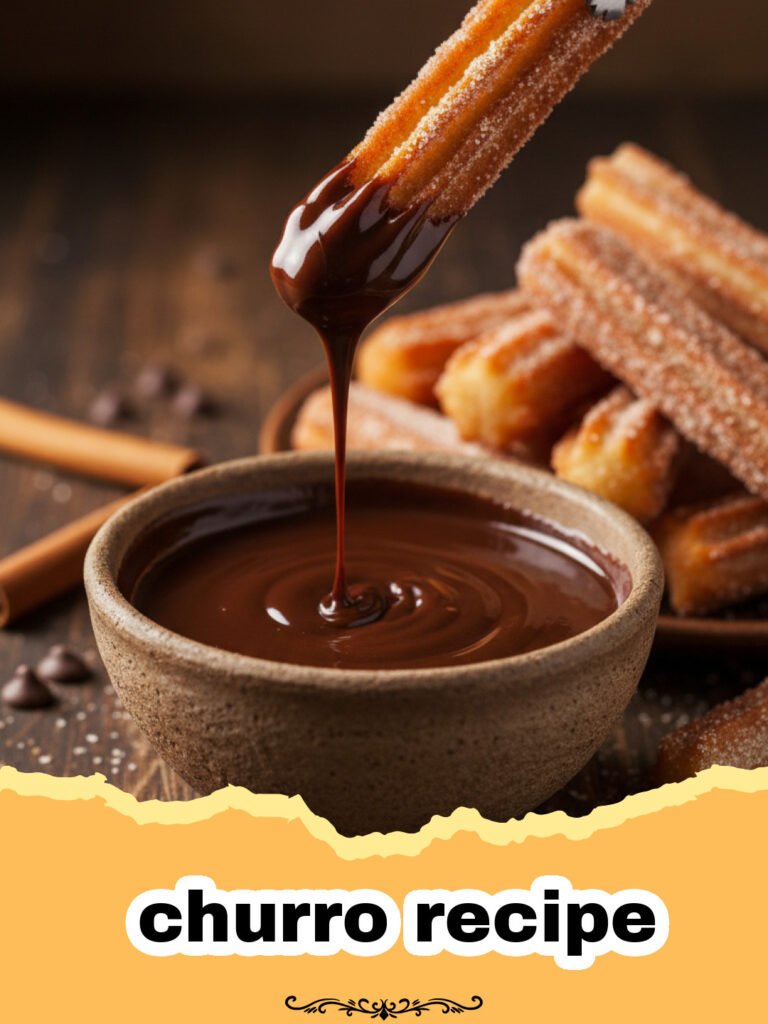 churro recipe - Golden-brown homemade churros coated in cinnamon sugar, served with a side of chocolate dipping sauce.