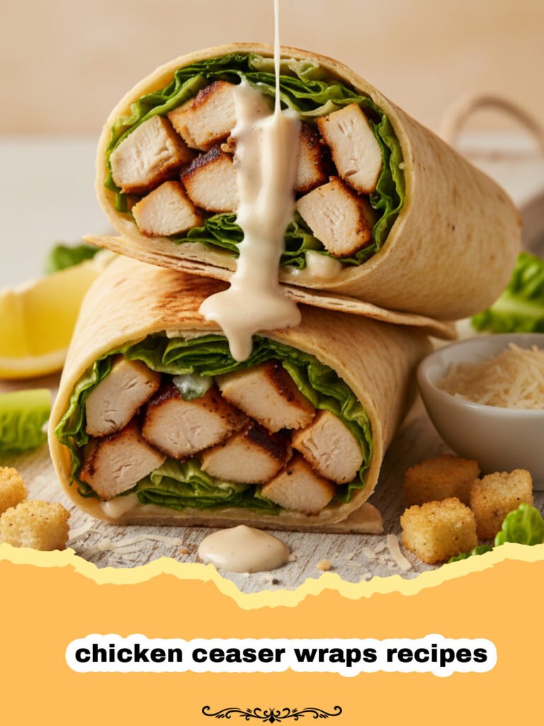 The Ultimate Quick Lunch: Chicken Caesar Wraps Recipes 5 chicken ceaser wraps recipes - Two chicken caesar wraps sliced in half on a white plate