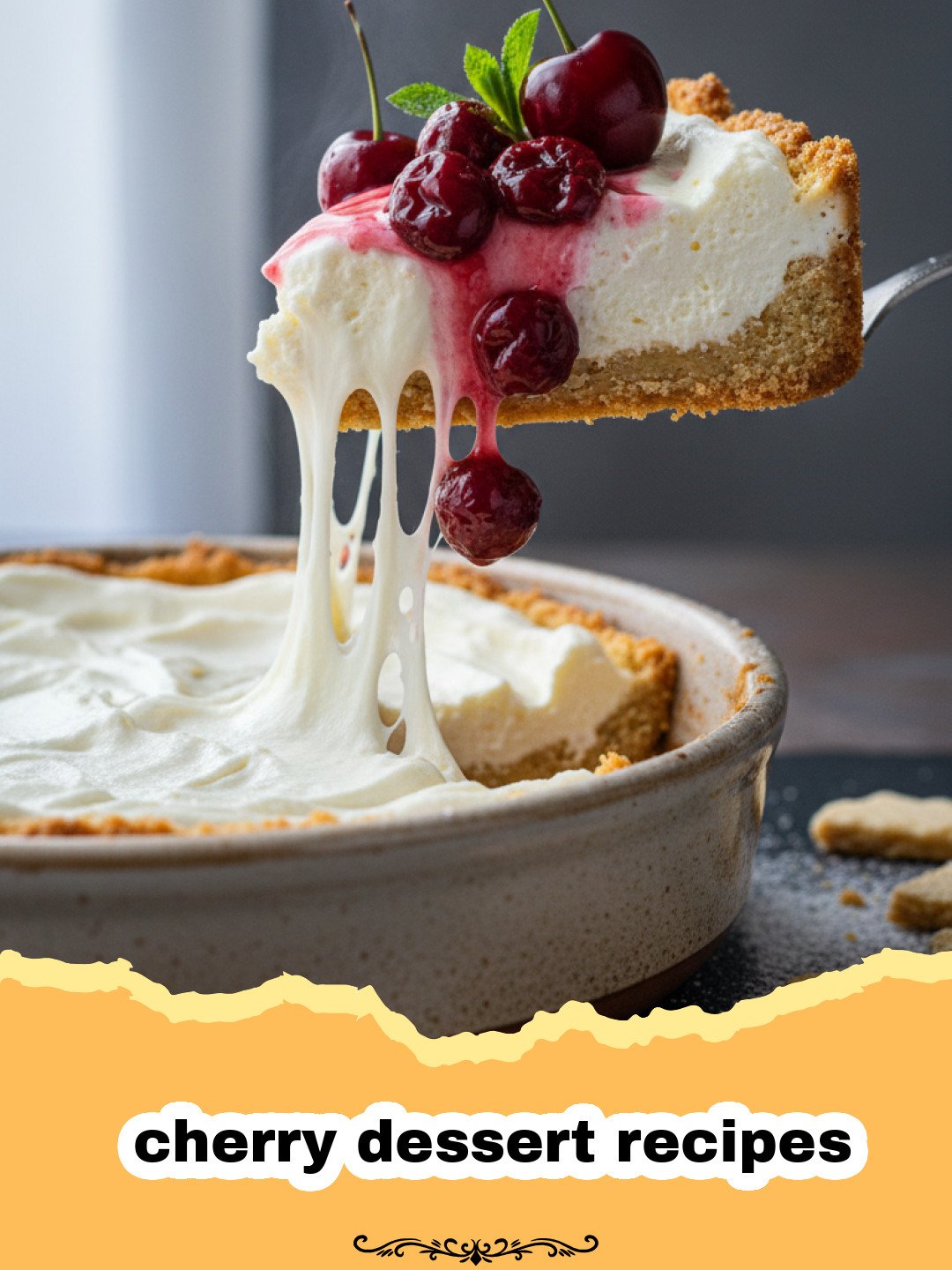 cherry dessert recipes - A close-up shot of a golden-brown cherry crumble with bubbling red juices.