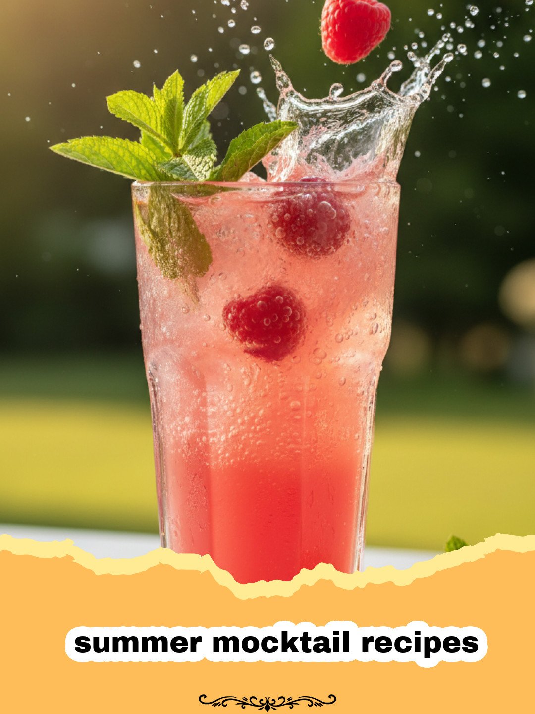 Sparkling Berry Basil Bliss: Your Ultimate Guide to Refreshing Summer Mocktail Recipes! 3 summer mocktail recipes - Close-up of a refreshing sparkling berry basil bliss mocktail with fresh berries and basil leaves as garnish.