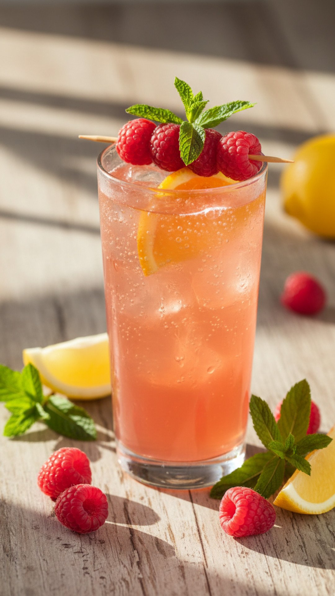 Sparkling Berry Basil Spritzer Preparation
