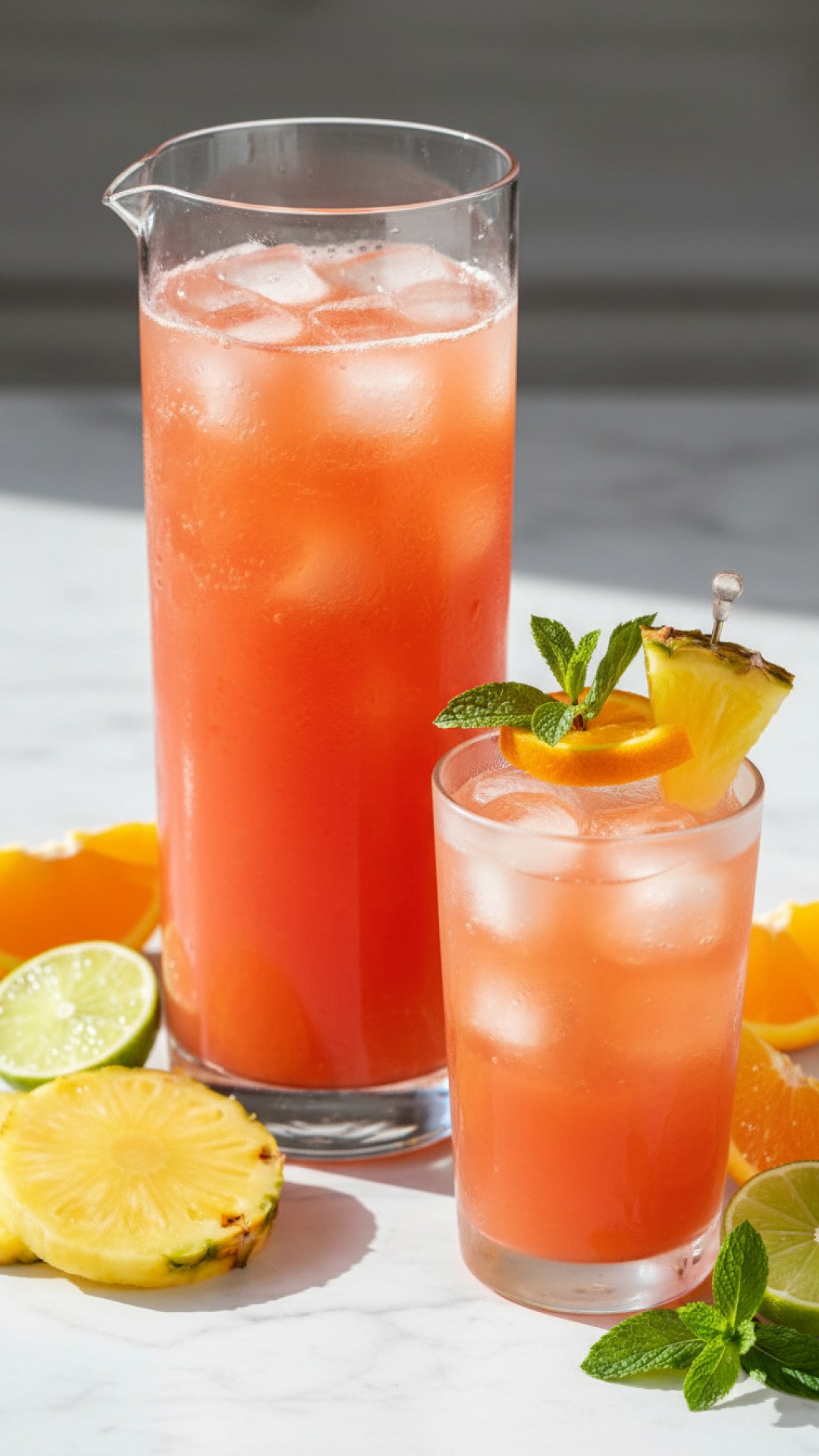 Sparkling Cranberry Citrus Punch Preparation