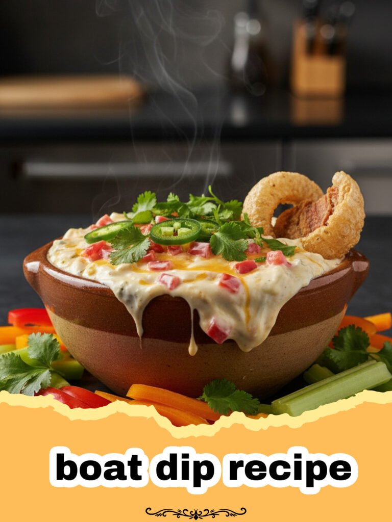 boat dip recipe - Close-up of creamy boat dip in a bowl with tortilla chips around it