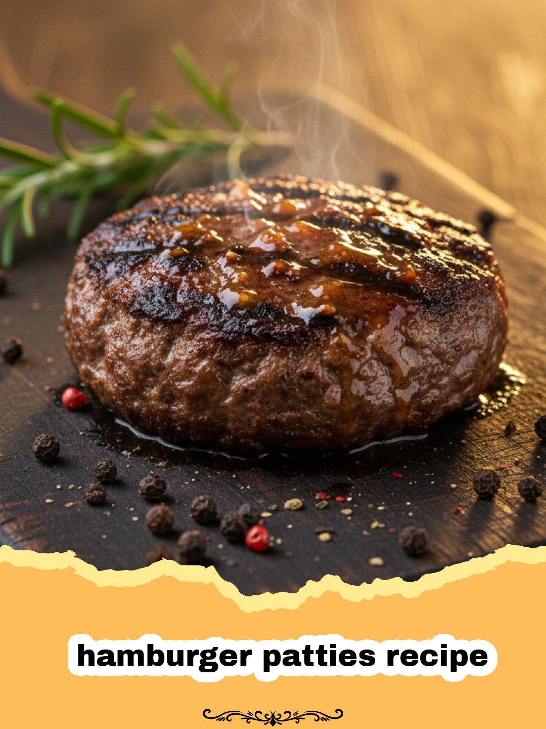 The Ultimate Guide to Making Juiciest Homemade Hamburger Patties 3 hamburger patties recipe - Close-up of a perfectly grilled hamburger patty on a bun with fresh toppings.