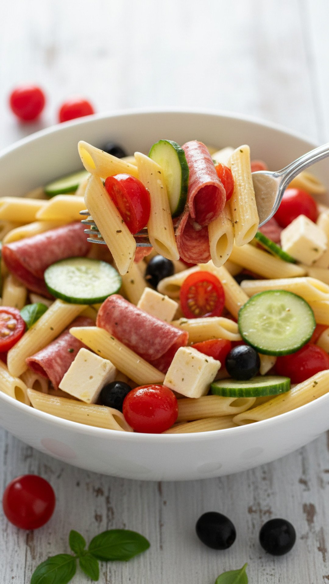 Ultimate Easy Creamy Pasta Salad Preparation