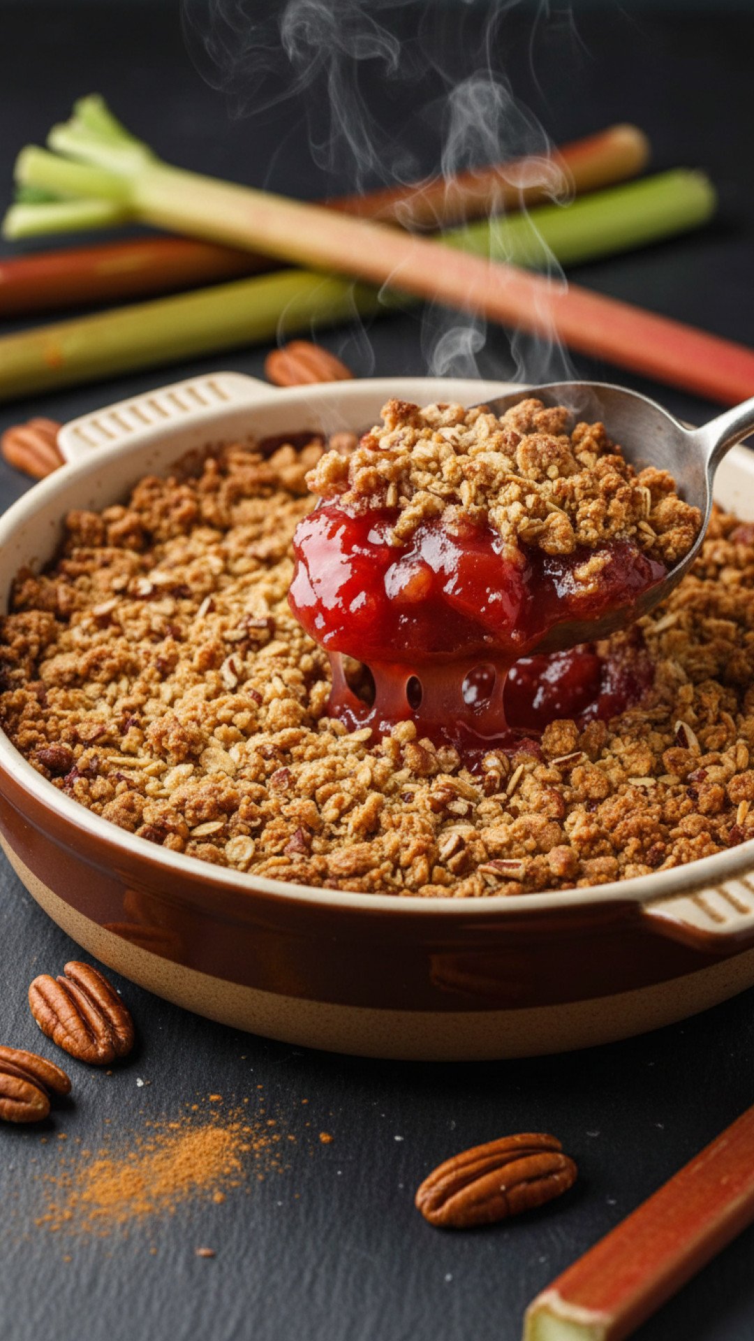 Ultimate Rhubarb & Ginger Crumble Preparation