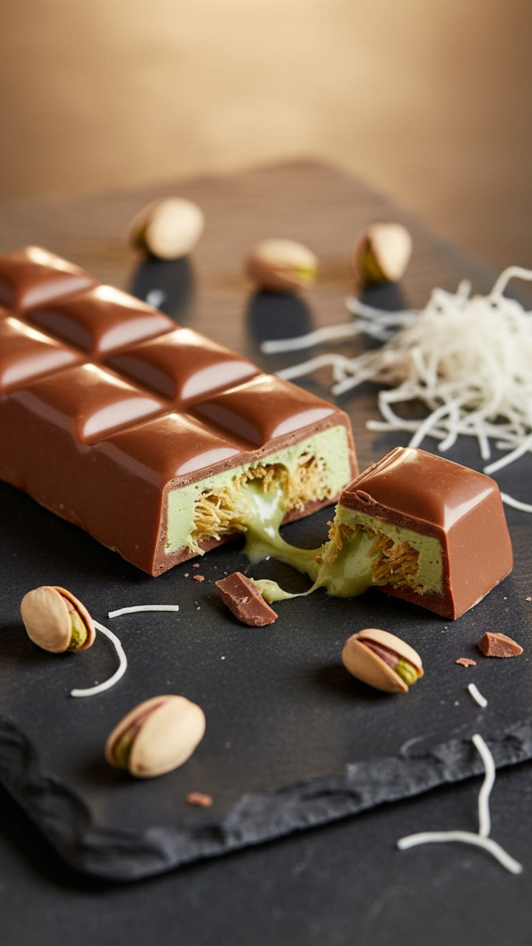 Viral Dubai Chocolate Bar (Pistachio & Kunafa Crunch) Preparation