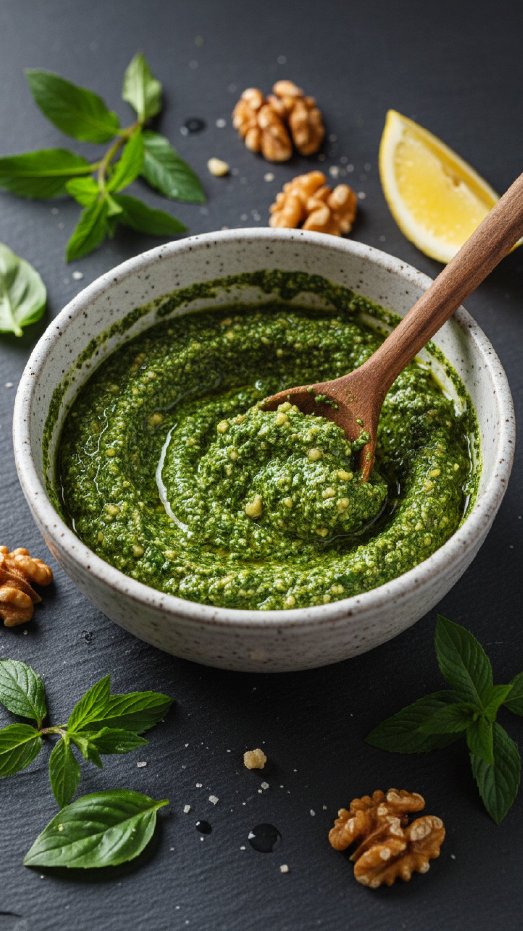 Zesty Mint & Cucumber Salad with Lemon-Garlic Dressing Preparation