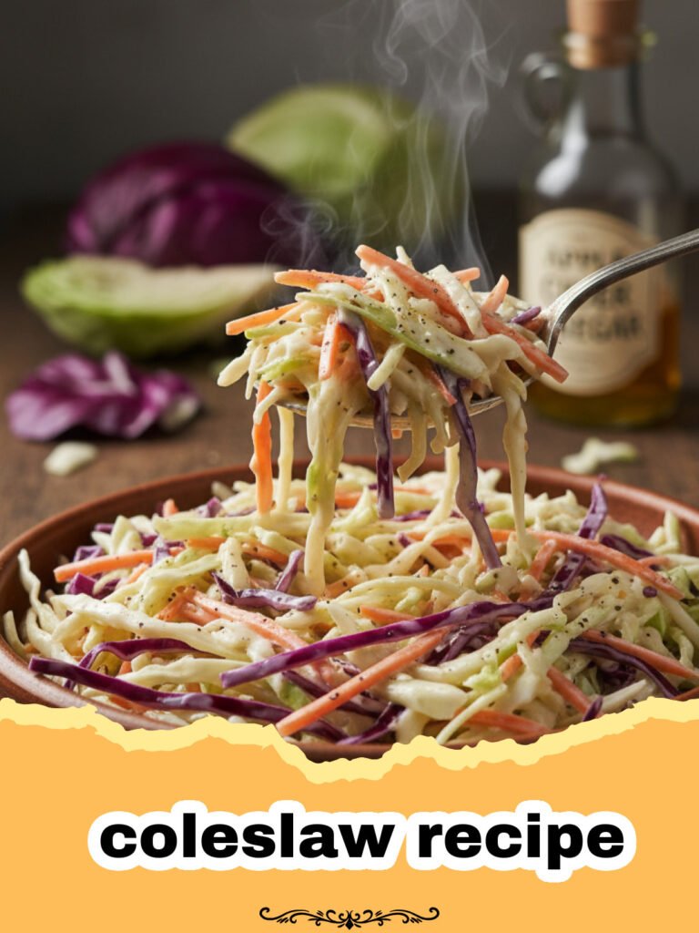 coleslaw recipe - A large bowl of creamy classic coleslaw with shredded green and red cabbage and carrots, ready to be served.