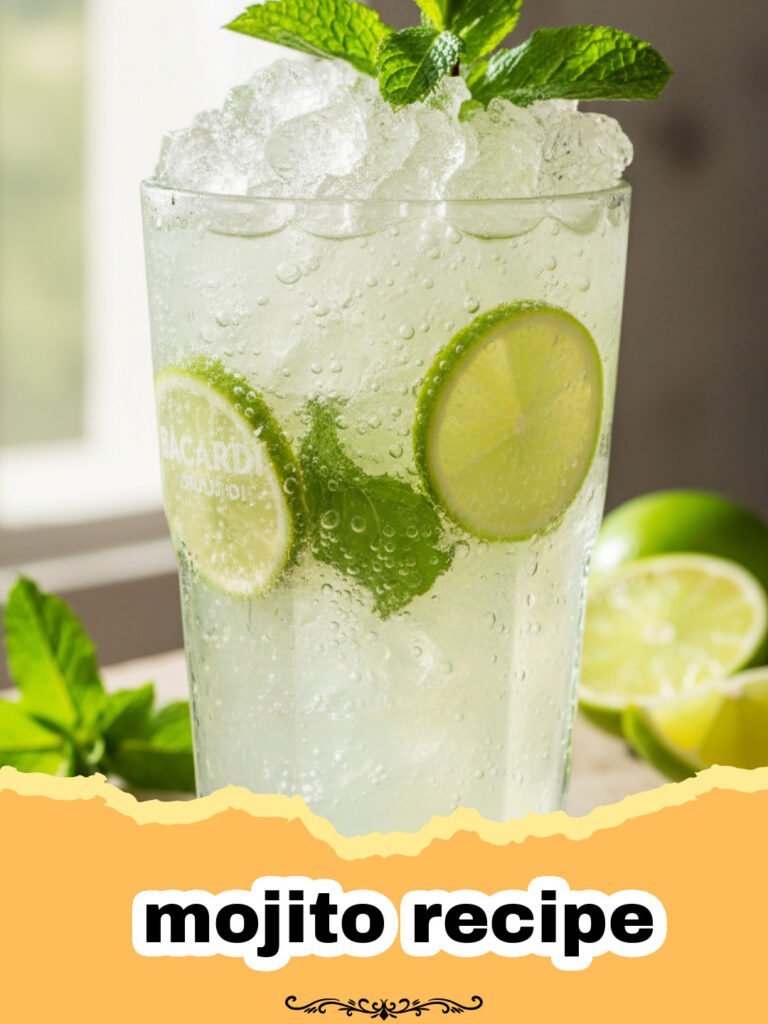 The Ultimate Classic Mojito Recipe: Your Go-To Summer Drink 5 mojito recipe - A refreshing classic mojito cocktail in a tall glass, garnished with fresh mint and lime, with condensation on the glass.