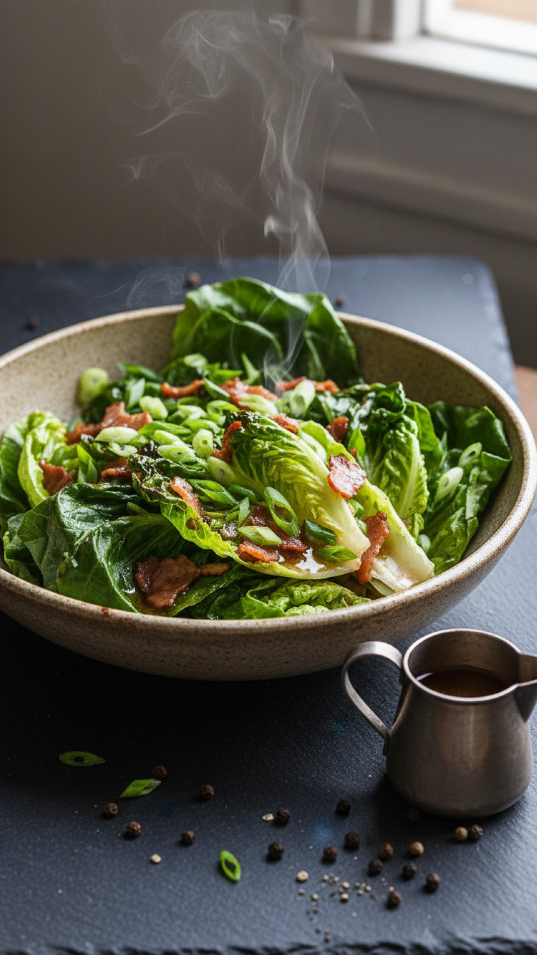 Classic Southern Wilted Lettuce with Warm Bacon Dressing Preparation