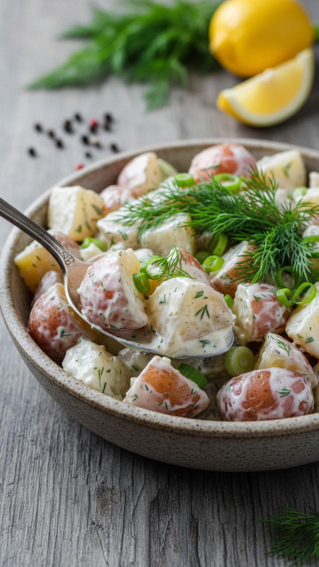 Creamy Dill Potato Salad Preparation