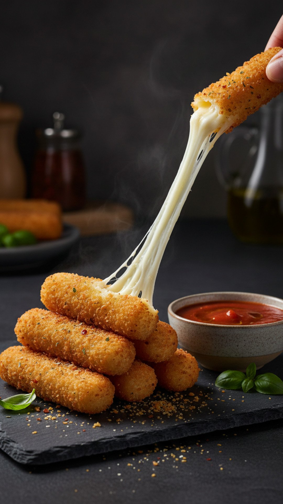 Crispy Homemade Mozzarella Sticks Preparation