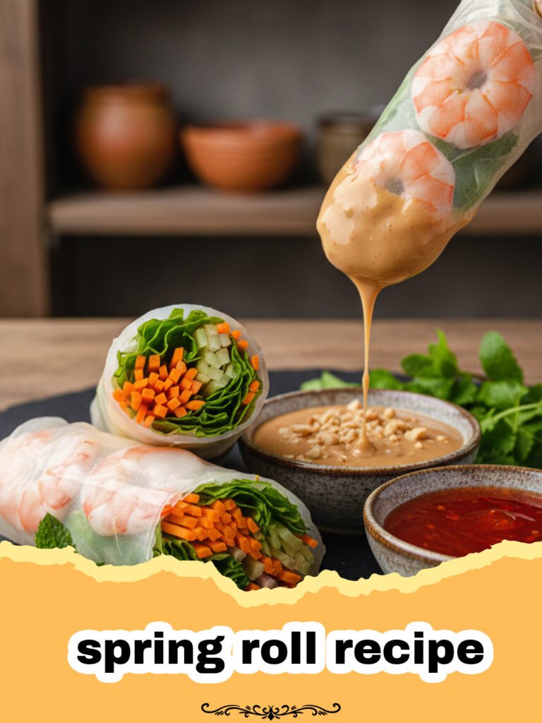 The Ultimate Fresh Spring Roll Recipe: Light, Healthy, and Bursting with Flavor! 5 spring roll recipe - Fresh spring rolls with shrimp and vegetables, served with peanut dipping sauce.
