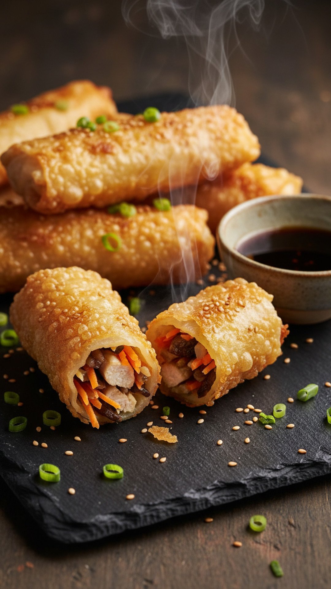 Fresh Shrimp & Veggie Rice Paper Wraps with Peanut Dipping Sauce Preparation