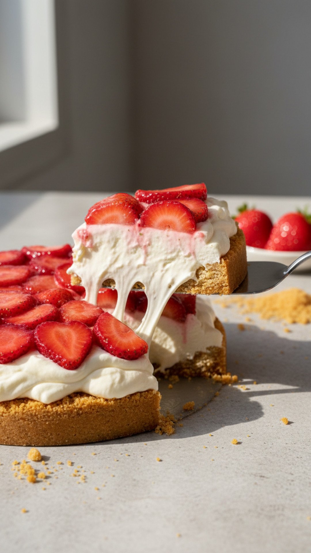 Fresh Strawberry Cream Cheese Tart Preparation