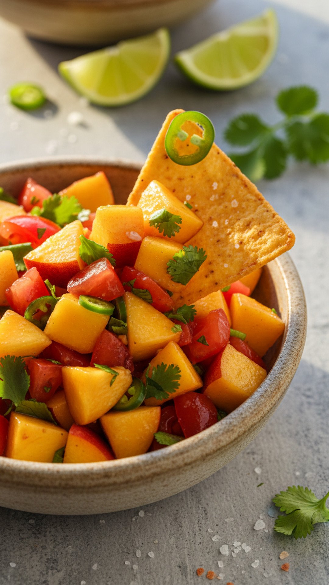 Fresh & Zesty Peach Salsa Preparation