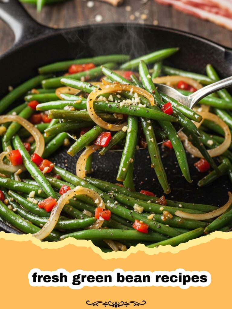 The Ultimate Garlic Lemon Butter Fresh Green Beans: A Must-Try Side Dish 5 fresh green bean recipes - Close-up of vibrant garlic lemon butter fresh green beans in a white serving dish