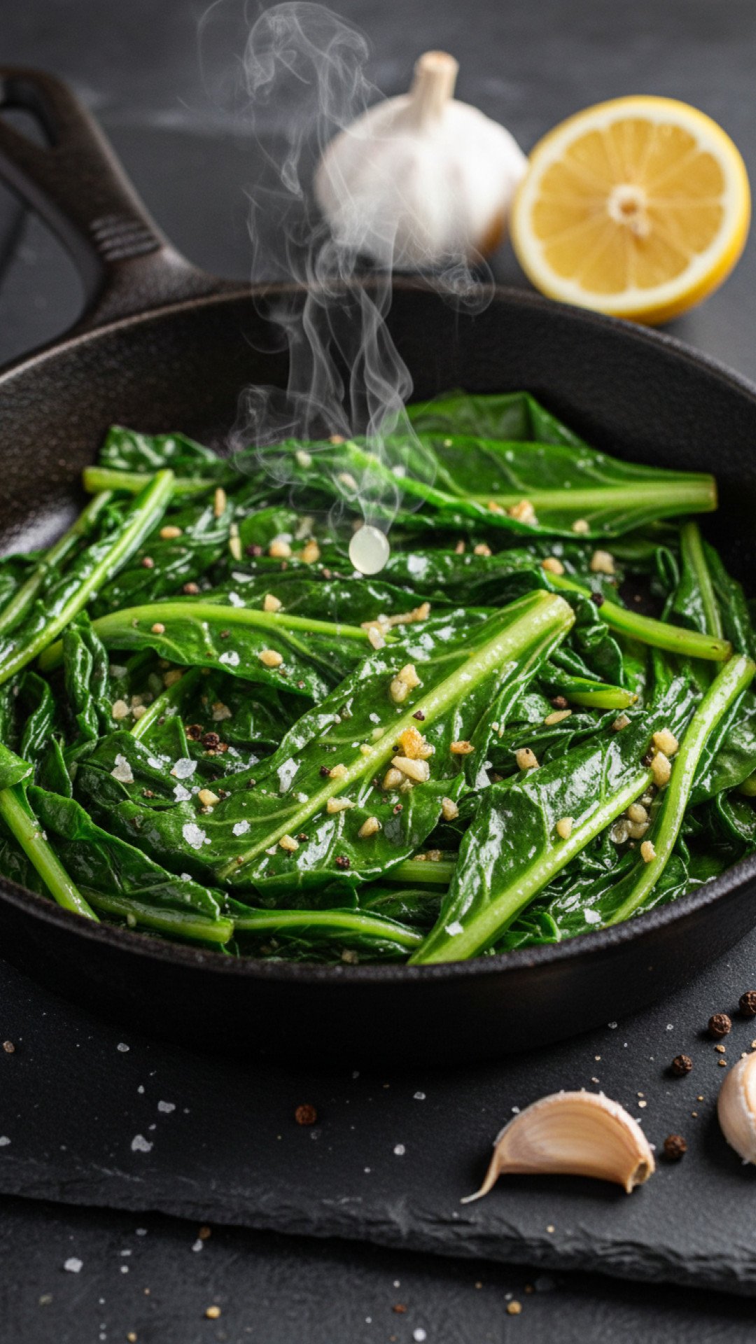 Garlic Lemon Sautéed Swiss Chard Preparation
