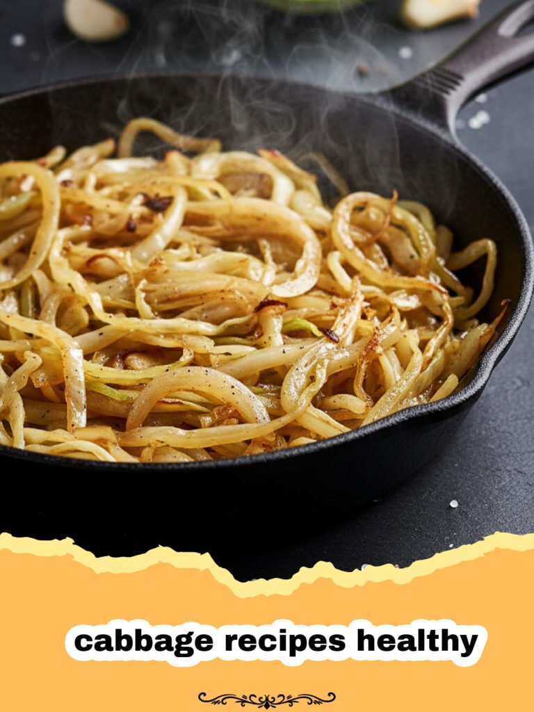 Roasted Cabbage Steaks with Lemon-Garlic Dressing: A Healthy & Delicious Side 5 cabbage recipes healthy - Close-up of golden-brown roasted cabbage steaks with lemon wedges and fresh parsley, embodying healthy cabbage recipes.