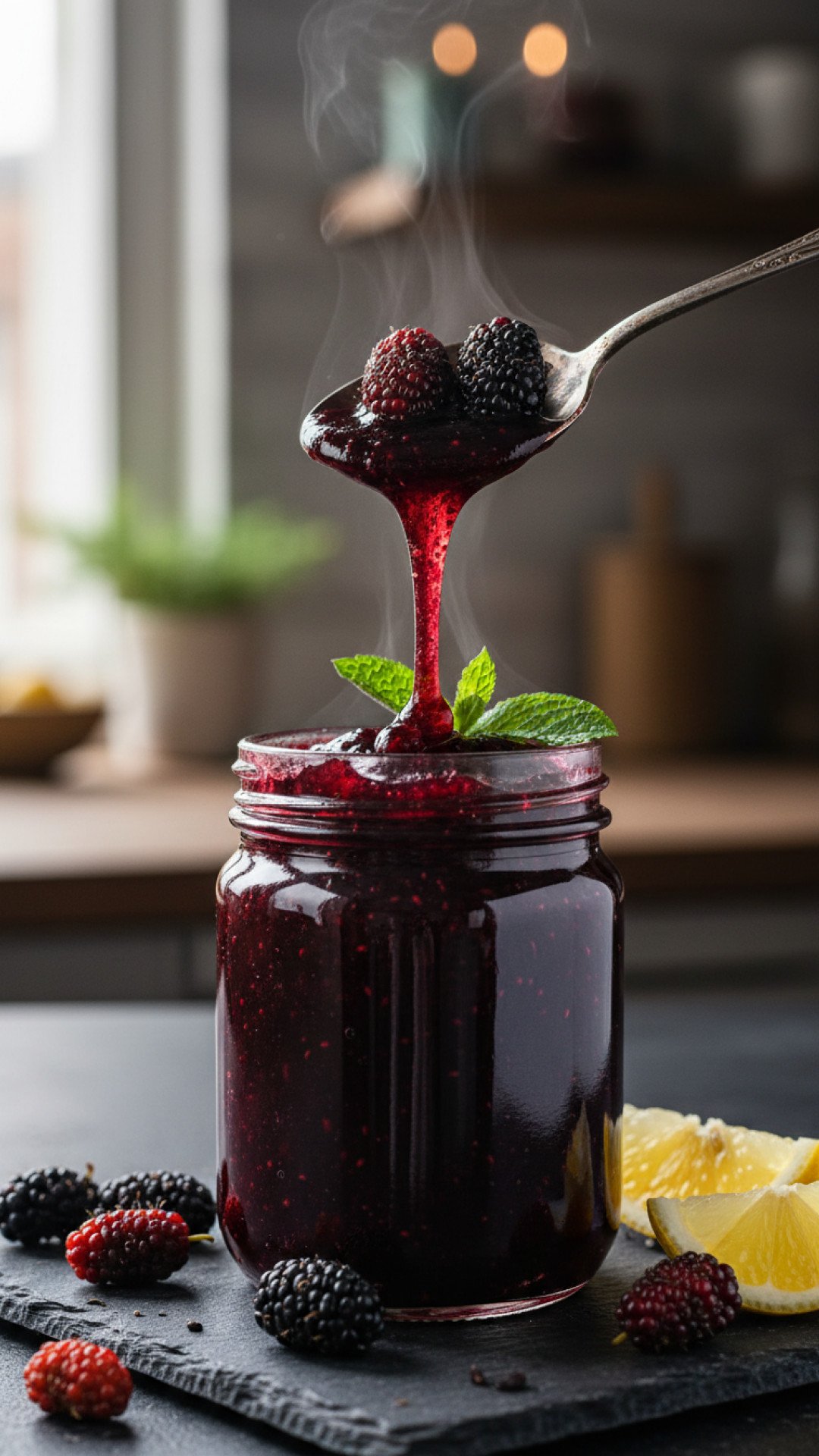 Homemade Mulberry Jam Preparation