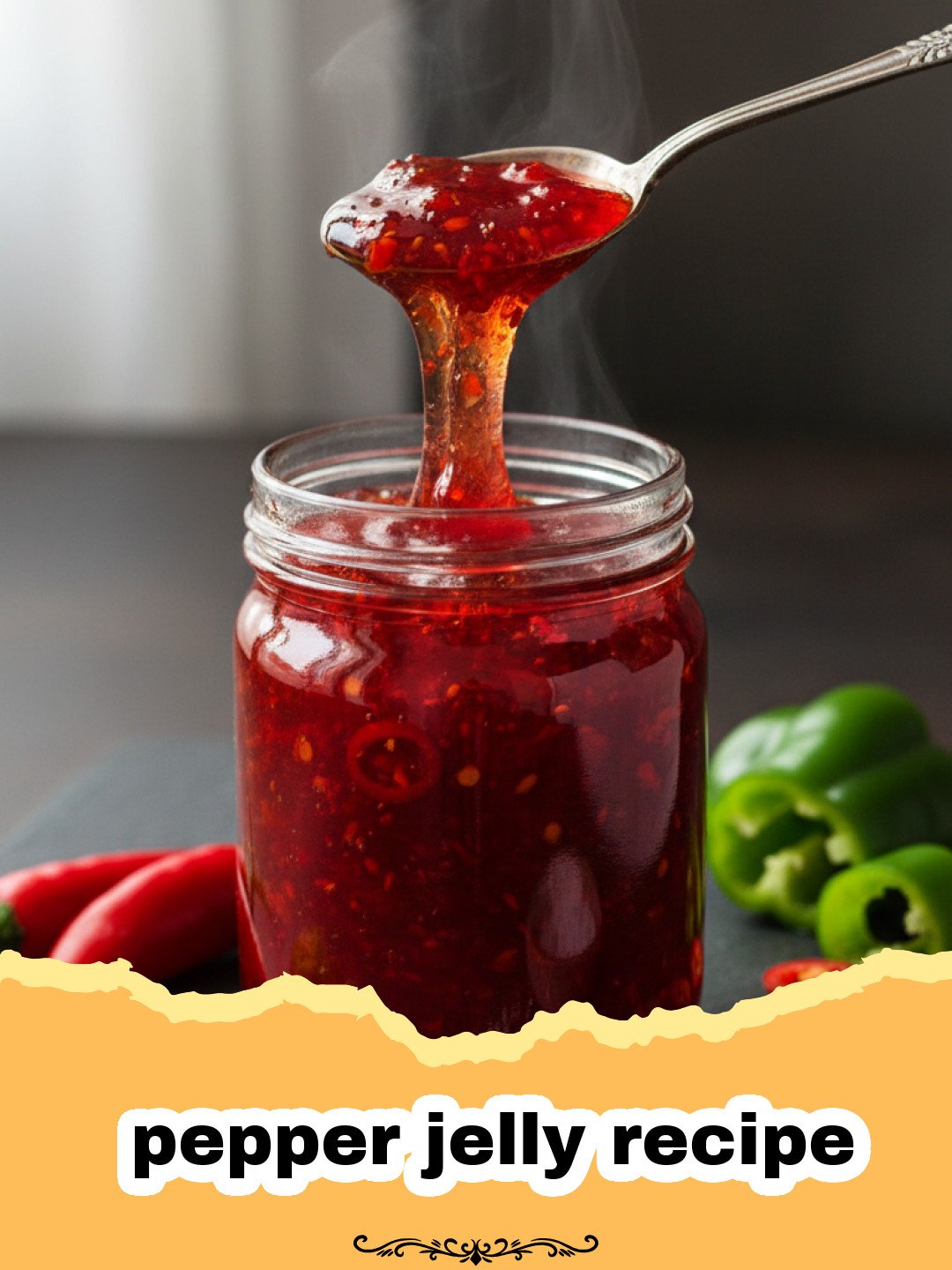 Sweet Heat Sensation: The Ultimate Homemade Pepper Jelly Recipe 3 pepper jelly recipe - Several jars of homemade red and green pepper jelly, some with crackers and cream cheese, on a rustic wooden board.