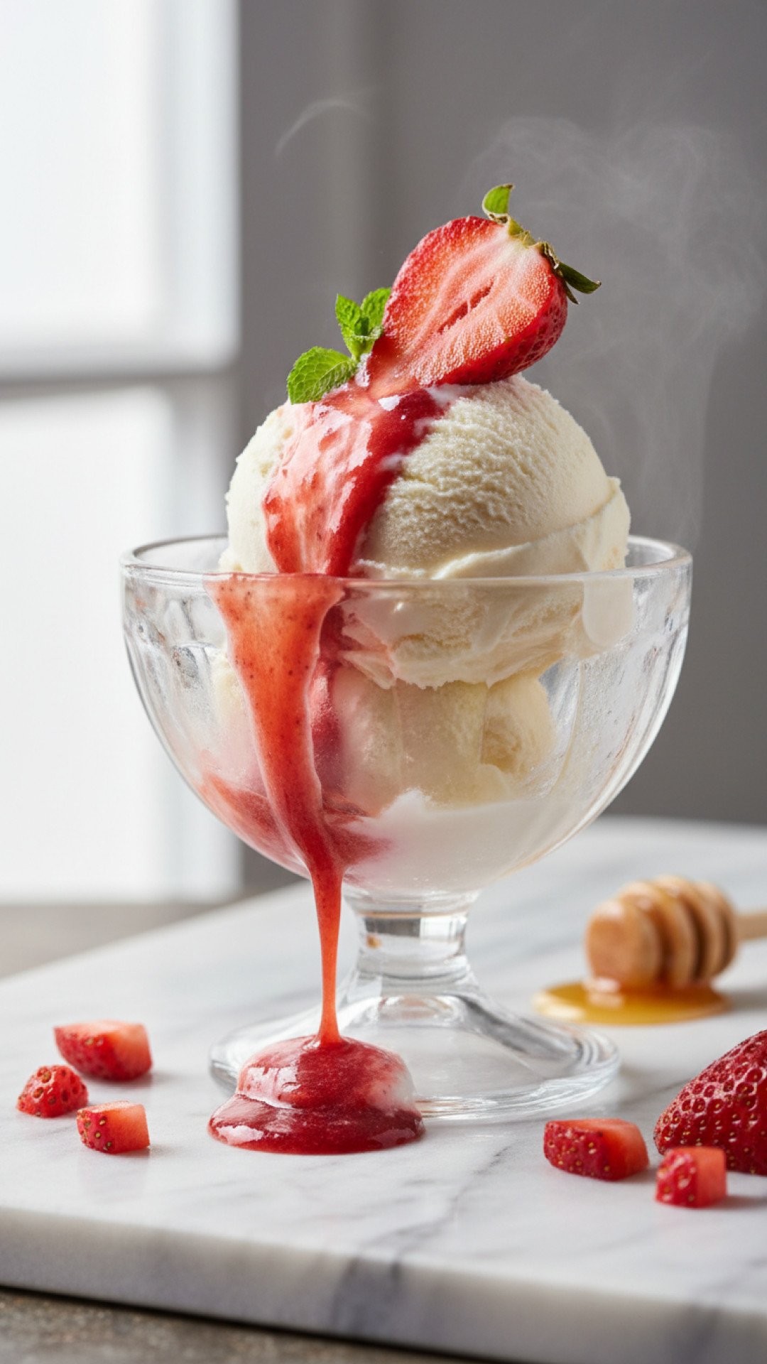 Homemade Strawberry Ice Cream Recipe Preparation