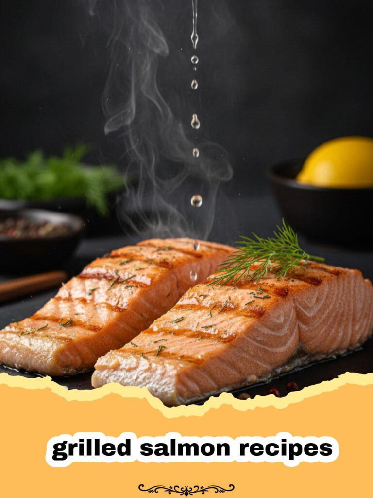 The Ultimate Guide to Perfectly Grilled Salmon Recipes 5 grilled salmon recipes - Perfectly grilled salmon fillets with crispy skin and fresh herbs, served with lemon wedges