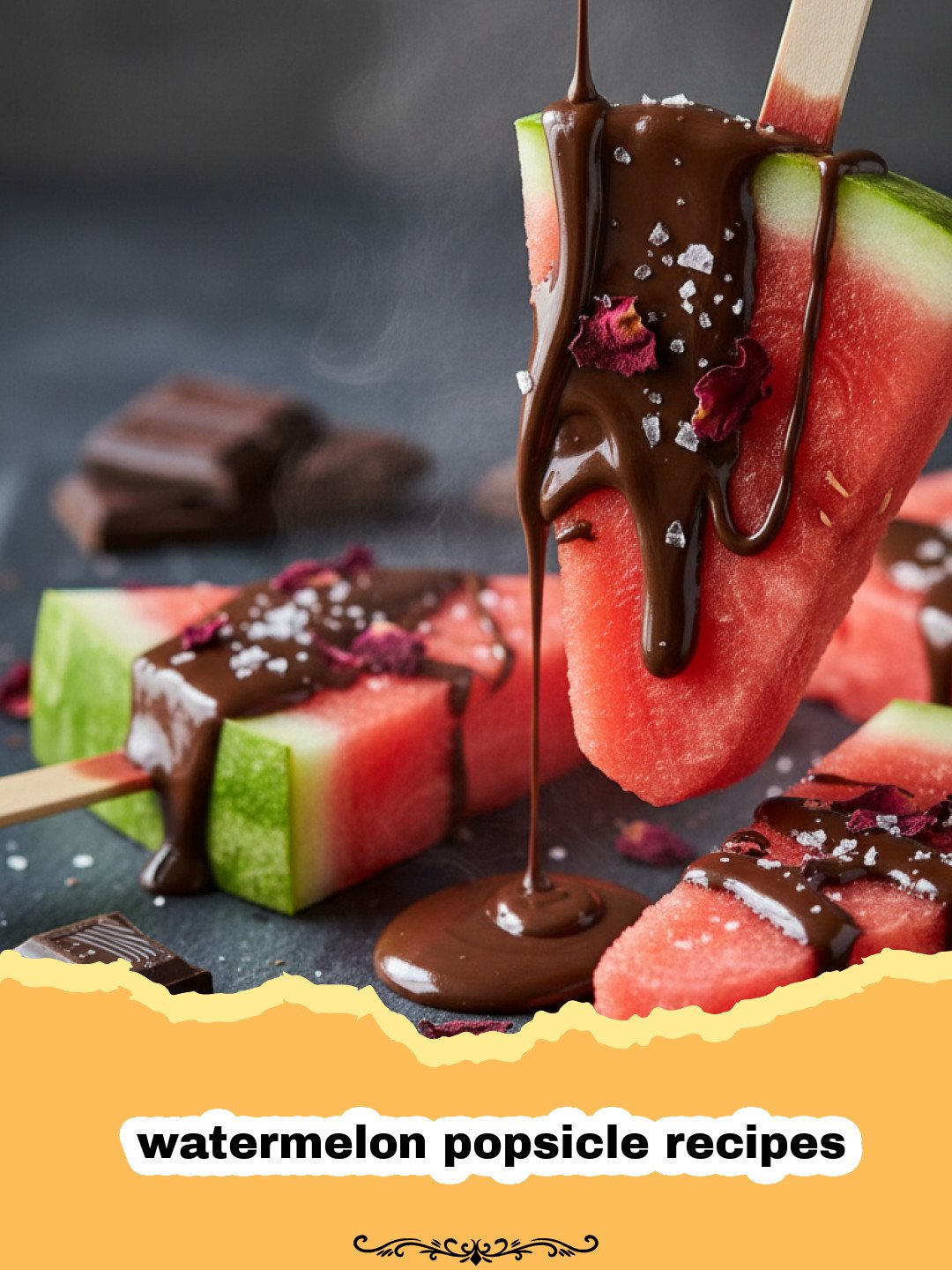 watermelon popsicle recipes - Close-up of vibrant red watermelon lime popsicles in white molds on a wooden board, garnished with fresh mint leaves and lime slices.