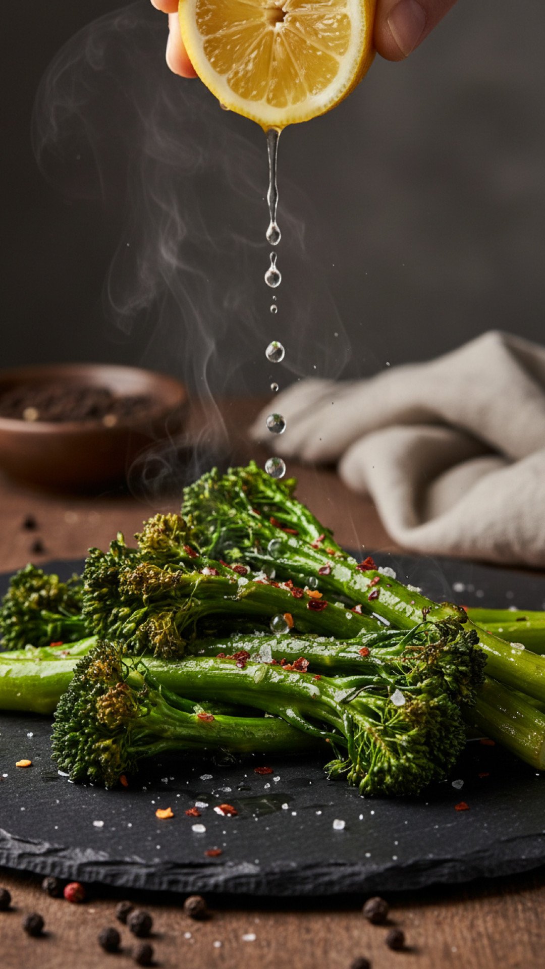 Roasted Garlic Broccolini with Lemon Preparation
