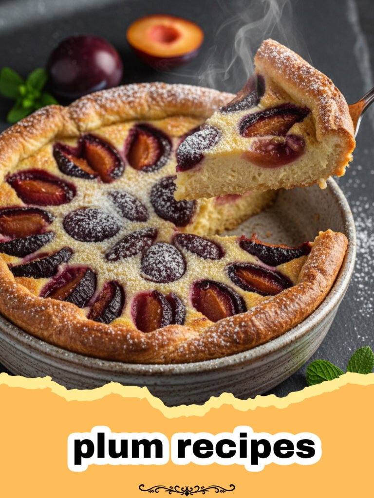 The Most Delightful Spiced Plum Crumble: A Perfect Homage to Summer's Sweetest Fruit 5 plum recipes - Delicious Spiced Plum Crumble in a baking dish, with a golden oat topping and bubbling purple plum filling.