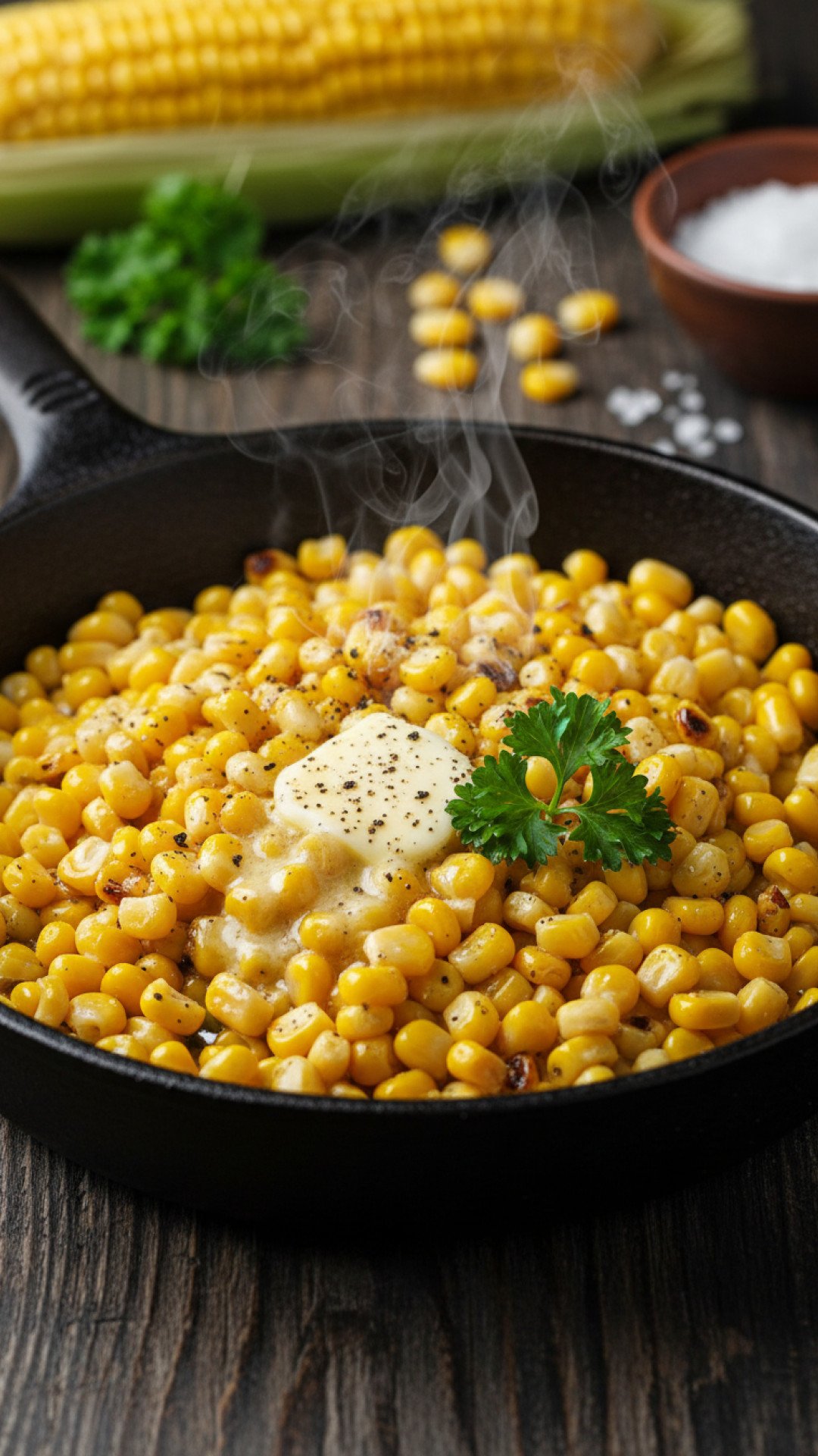 Sunshine on a Plate: The Best Skillet Fresh Corn with Herbs 4 Sunny Skillet Fresh Corn with Herbs Preparation