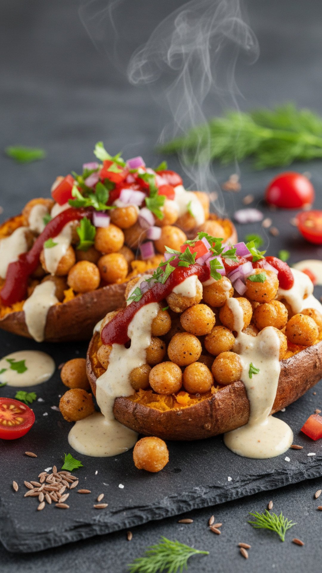 Sweet Potato & Black Bean Power Bowl Preparation