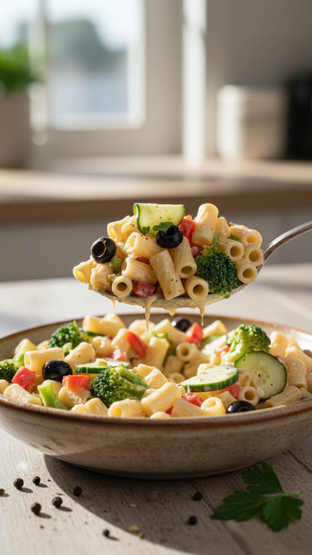 Zesty Lemon Herb Summer Pasta Salad Preparation