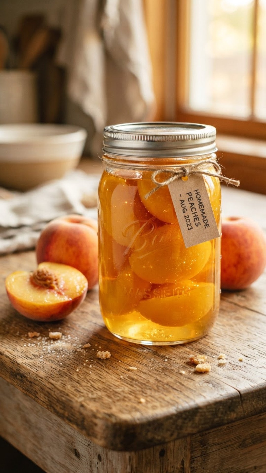 Classic Home-Canned Peaches in Light Syrup Preparation