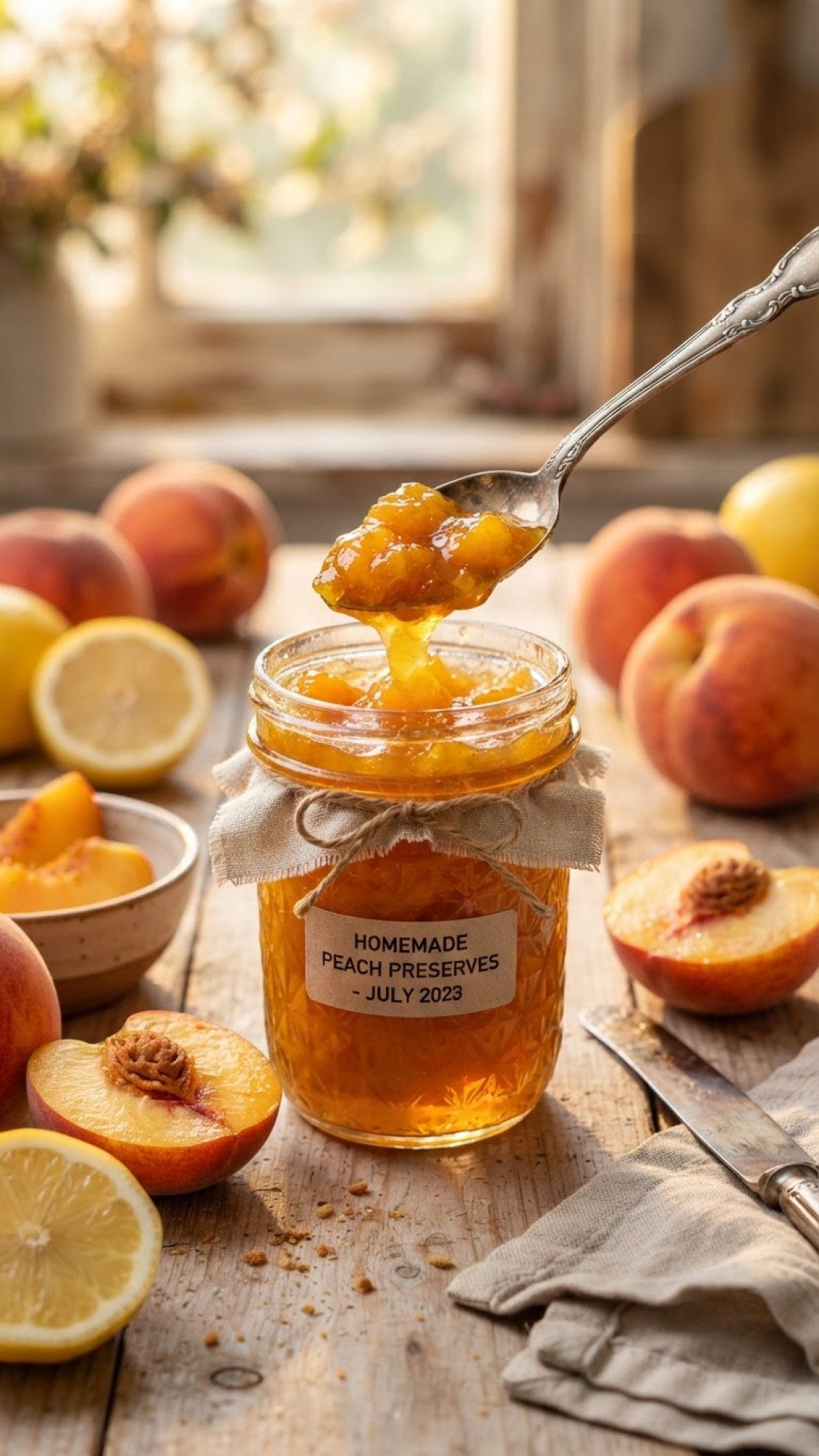 Classic Homemade Peach Preserves Preparation