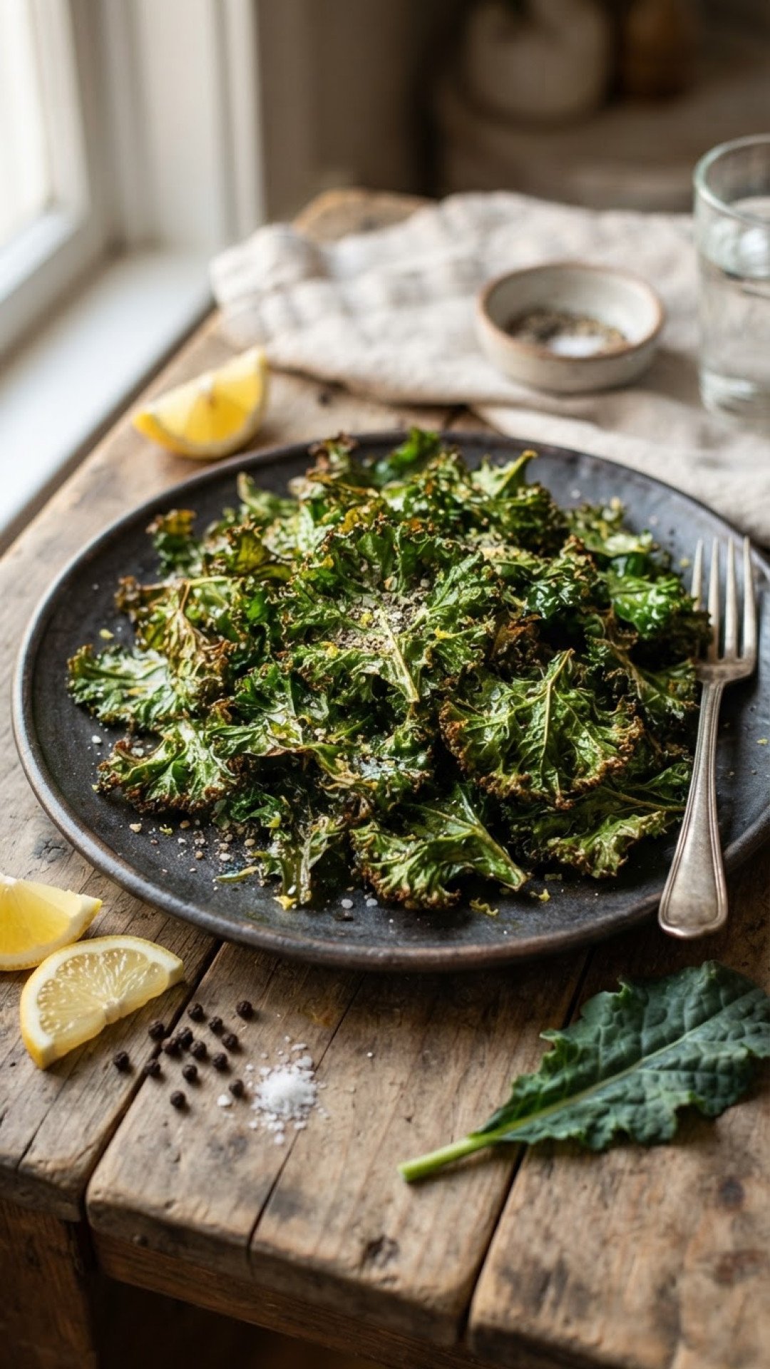 Crispy Garlic Parmesan Kale Chips Preparation